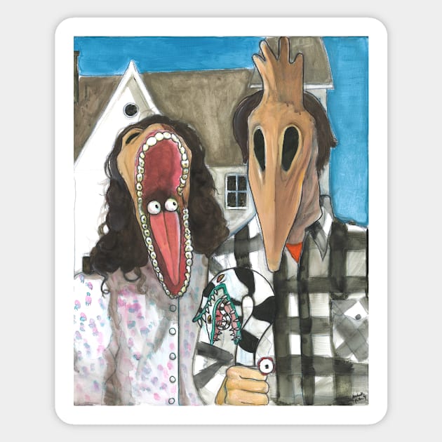 American Gothic Beetlejuice Sticker by artofannabellepullen